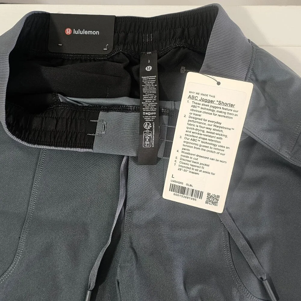 Lululemon ABC Jogger *Shorter - Oil Blue - Men's Size L - LM5AQ8S - NWT